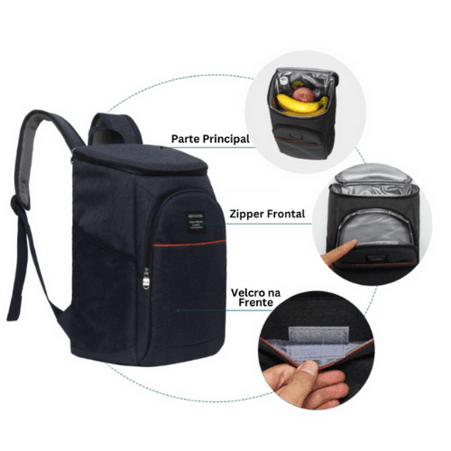 Mochila ULTRA Cooler - À PROVA D'ÁGUA + 24h BEBIDA GELADA + 30L MOCHILA - Recomendei