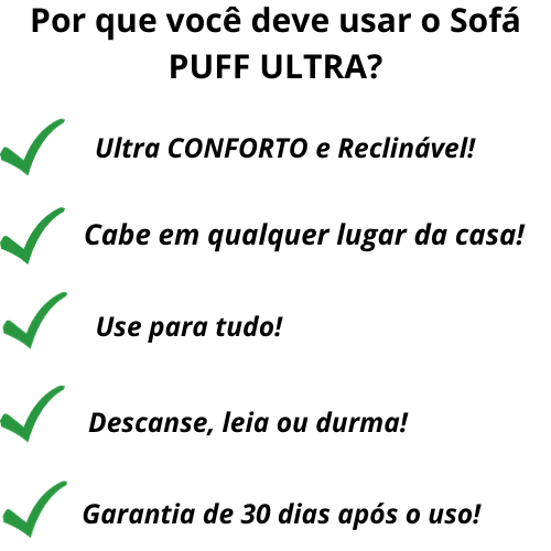 Sofá Puff ULTRA RECLINÁVEL - Use pra tudo + BRINDE EXCLUSIVO - Recomendei