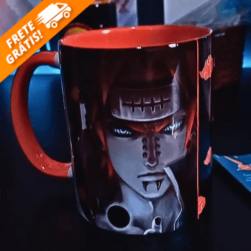 KIT Caneca Akatsuki + COLAR Prateado Akatsuki + BRINDE EXCLUSIVO - Recomendei