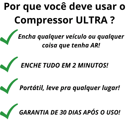 Compressor ULTRA PLUS Portátil - ENCHE O QUE QUISER + BRINDE EXCLUSIVO - Recomendei